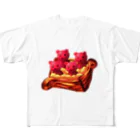 くまがすきのくまパン（さくらんぼのデニッシュ） All-Over Print T-Shirt