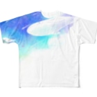 サワネチヒロのショップの空飛ぶ鯨その２ All-Over Print T-Shirt