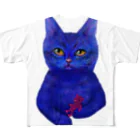 Washiemon and Ai-chan's ShopのBlue Tabby All-Over Print T-Shirt