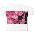 薔薇屋の群集う桃薔薇。 フルグラフィックTシャツ