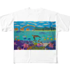 Junie貼り絵グッズのニューカレドニアのサンゴ礁 All-Over Print T-Shirt