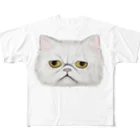 まるのペルシャ猫は見ている フルグラフィックTシャツ