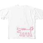 ぺちぺち工房 Pechi Pechi Atelierのキースヘリング風 うちの犬 All-Over Print T-Shirt