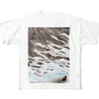 白山の山ショップの川を行くカモ All-Over Print T-Shirt