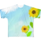 Lily bird（リリーバード）の青空とひまわり All-Over Print T-Shirt