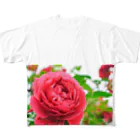 M&Hの赤い薔薇 フルグラフィックTシャツ