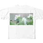 asako=niagaraの植物図鑑 ハクサンイチゲ② フルグラフィックTシャツ