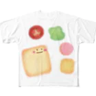 ぱすてらむぎこの野菜みつめるパンちゃん フルグラフィックTシャツ