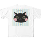 ぐみのねここ(くろねこ) 猫 フルグラフィックTシャツ