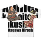 松や SUZURI店の江戸高名会亭尽 牛嶋 武蔵屋「狂句合 株木」 All-Over Print T-Shirt