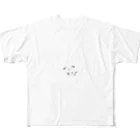 寝食-neruka taberuka-のぼのドッグ フルグラフィックTシャツ