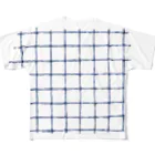 sazanquaのplaid-blue- All-Over Print T-Shirt