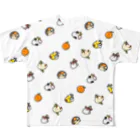 じわるちゃんのキャラメルポップコーン屋さんのFOODOUBUTSU All-Over Print T-Shirt