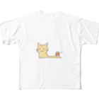 フニータと猫のお店の電車猫さん フルグラフィックTシャツ