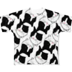 ねこじまんスーベニアショップのハチワレ柄 All-Over Print T-Shirt