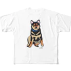 woohlaの縁側の柴犬 フルグラフィックTシャツ