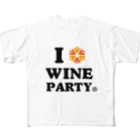 wine-partyのI love wine party All-Over Print T-Shirt