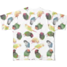 まめるりはことりのたっぷりウロコインコちゃん【まめるりはことり】 All-Over Print T-Shirt