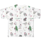 まめるりはことりのたっぷり文鳥ちゃん【まめるりはことり】 All-Over Print T-Shirt