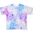 森林木太郎のキラキラ003(お花パープル) All-Over Print T-Shirt