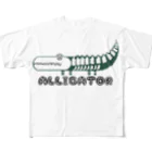 alligator_artのホネホネ鰐 フルグラフィックTシャツ