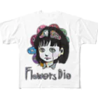 bourutarouのFlower Dies フルグラフィックTシャツ