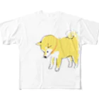 ももろ の控えめ芝犬 フルグラフィックTシャツ