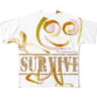 PALA's SHOP　cool、シュール、古風、和風、のI SURVIVED ＆子供のお絵描き フルグラフィックTシャツ