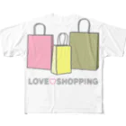 ヨープキャンが気になったの紙袋 LOVE SHOPPING All-Over Print T-Shirt