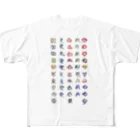 WAMI ARTのヲシテ文字表 フルグラフィックTシャツ