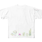 Zakk_akaのサボテンの花はカラフル！ フルグラフィックTシャツ