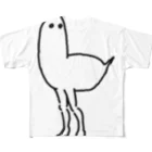 MAUMEEの人間の足がはえた鳥 フルグラフィックTシャツ