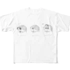 あるごんのみざるいわざるきかざるフクラガエルたち All-Over Print T-Shirt