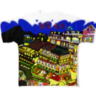 mochi-ゆる絵ショップ‐の台湾の九份ゆる絵 フルグラフィックTシャツ