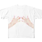 シャケの後ろから彼女が抱きしめてくる All-Over Print T-Shirt