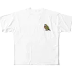 MOBのフクロウオウム（カカポ） フルグラフィックTシャツ