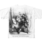 洋古書復刻堂「エスプリ　ド　グランヴィル」の大デュマ『三銃士』初版本(1844年）より悪女ミレディとシェフィールド男爵ウィンター卿 All-Over Print T-Shirt