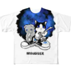 nya-mew（ニャーミュー）のミューゲイザー (meowGAZER) フルグラフィックTシャツ