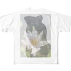 フジリンゴ族のお店の弥勒菩薩と蓮の花 All-Over Print T-Shirt