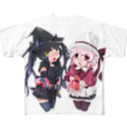 SEOのホワイトハットジャパンの白野おぷちと黒木凛紅からのプレゼント フルグラフィックTシャツ