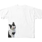 胸毛ハート猫の斜に構えた胸毛ハートのさしみ All-Over Print T-Shirt