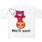 オリジナルデザインTシャツ　SMOKIN'の玉のりモクモックマ ピンク All-Over Print T-Shirt