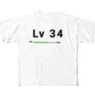 歯車デザインのレベル34 レベルアップ All-Over Print T-Shirt