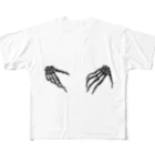 yasuda_fukaの人骨の手(黒) フルグラフィックTシャツ