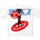 オリジナルデザインTシャツ　SMOKIN'のセクシーモクモックマinビーチ 黒 フルグラフィックTシャツ