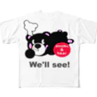 オリジナルデザインTシャツ　SMOKIN'のうつぶせモクモックマA 黒 All-Over Print T-Shirt