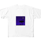 絵描きさんのショップの夜の猫 Tシャツ All-Over Print T-Shirt