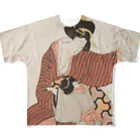 牛のTシャツ屋の風流五図の花（狐面） フルグラフィックTシャツ