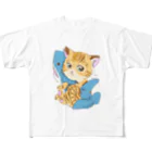 はるる堂のサメ好き猫さん フルグラフィックTシャツ