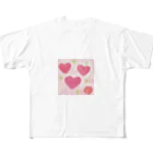 my pastel（いしはら　まさこ）のハートの果物 フルグラフィックTシャツ